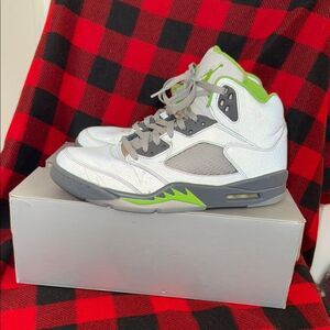 Air Jordan Retro 5 Green silver
